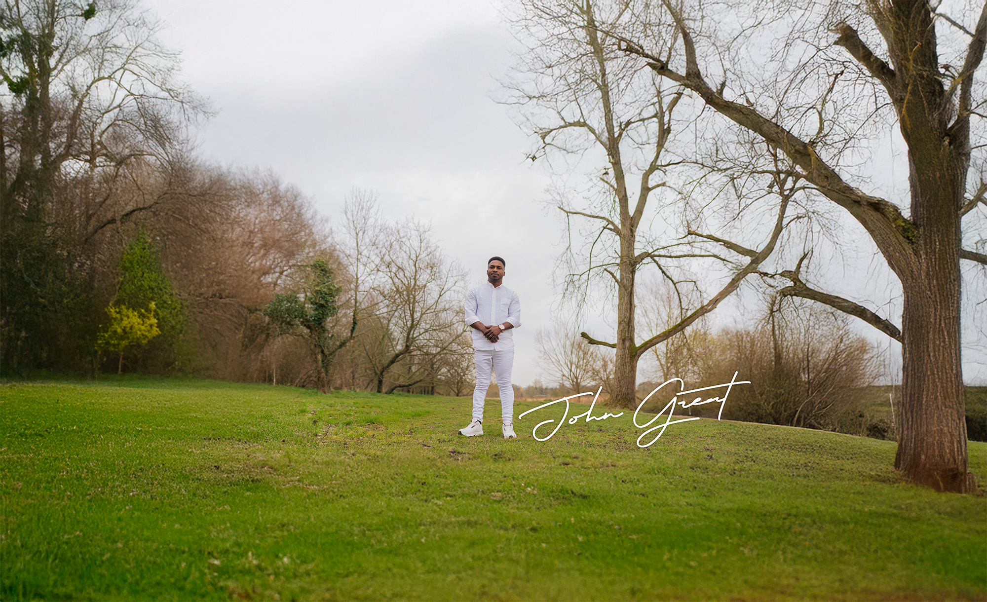 John Great in a wide outdoor landscape